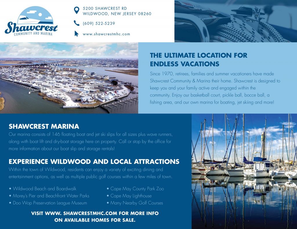 Community Shawcrest Mobile Home Community and Marina Wildwood NJ